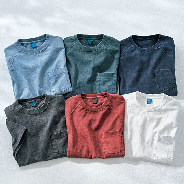 ヘビーウェイト･米綿ラグランポケットTシャツ／2色セット