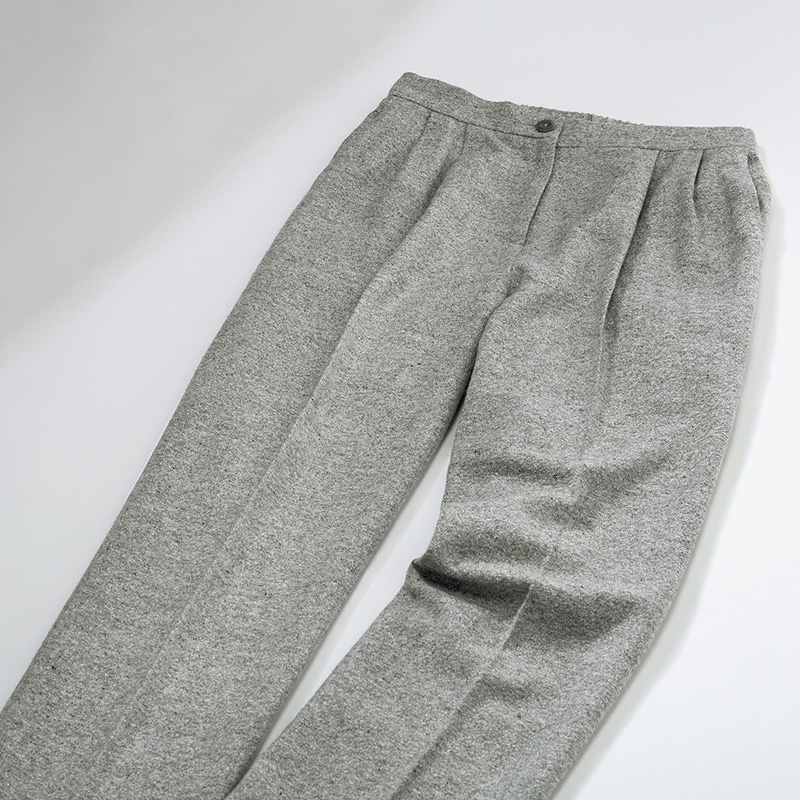 ウールシルク混センタープレスパンツ