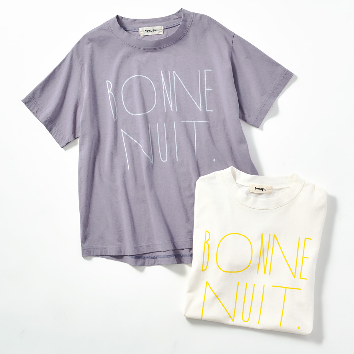 ラフィ天竺プリントTシャツ／2色セット