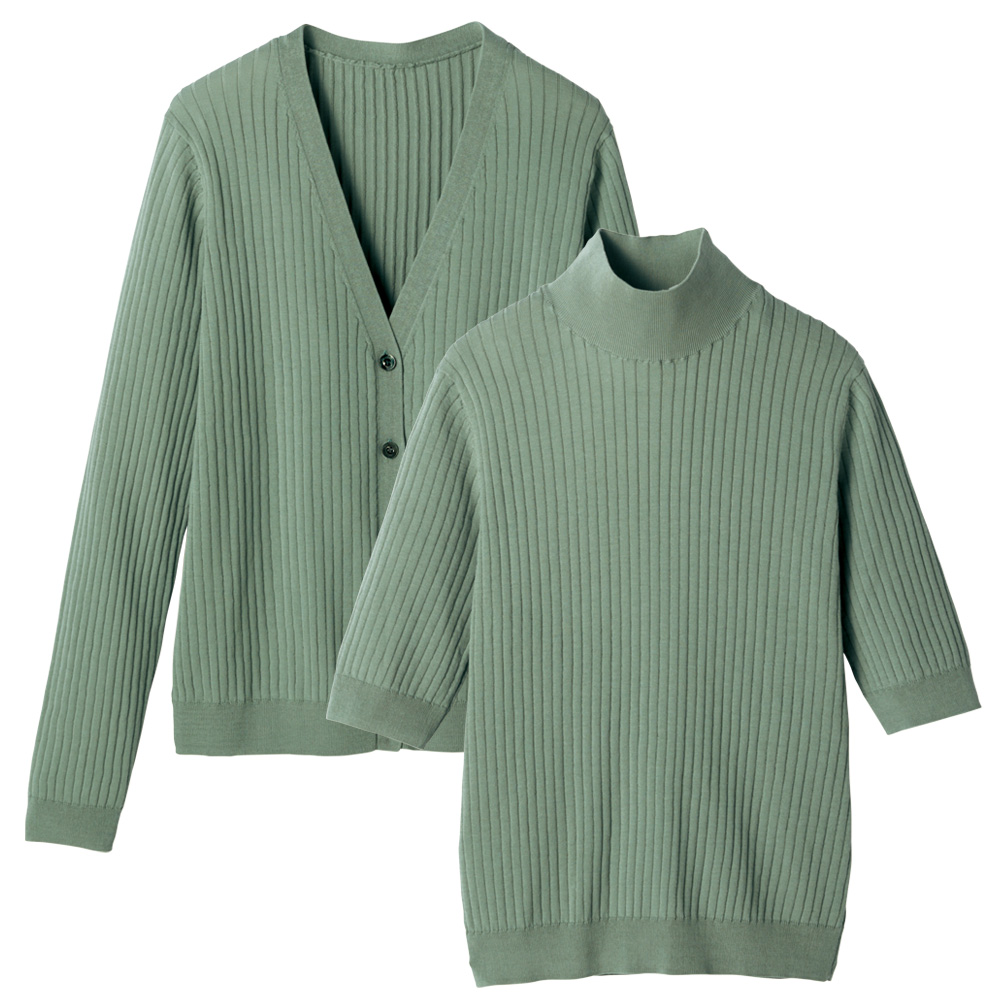 コットンシルク･ワイドリブアンサンブル