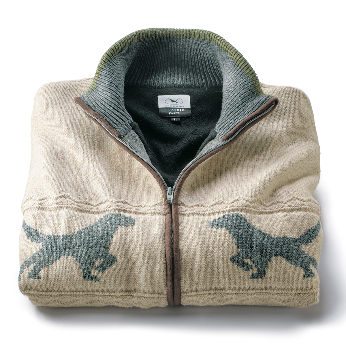 洗えるウール・裏フリースジップカーディガン