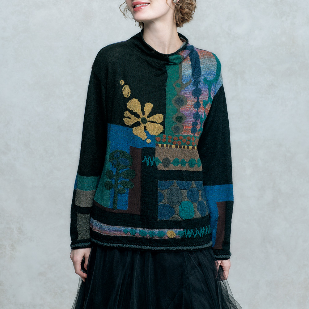 モヘヤ混ジャカードプルオーバー