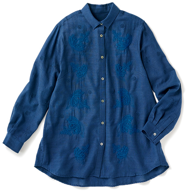 フラワー刺しゅうブラウス