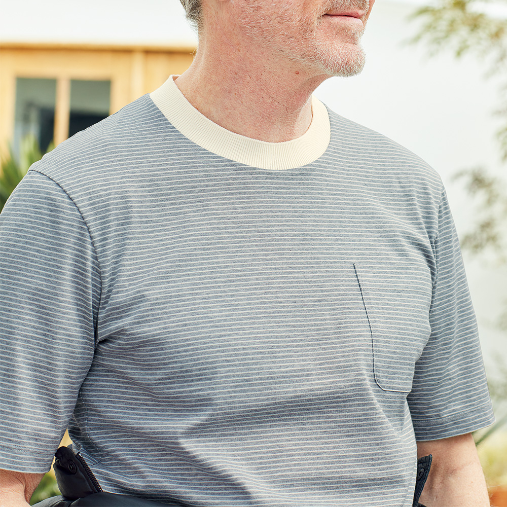 ラグログ スーピマコットン 細ボーダーtシャツ ライトアップオンラインストア