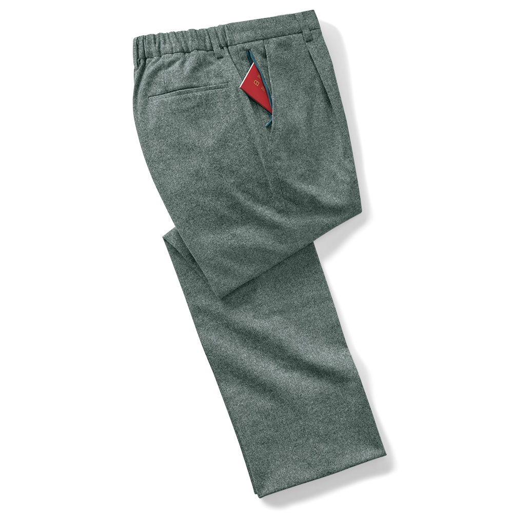 洗えるカシミヤ混ストレッチトラベルスラックス