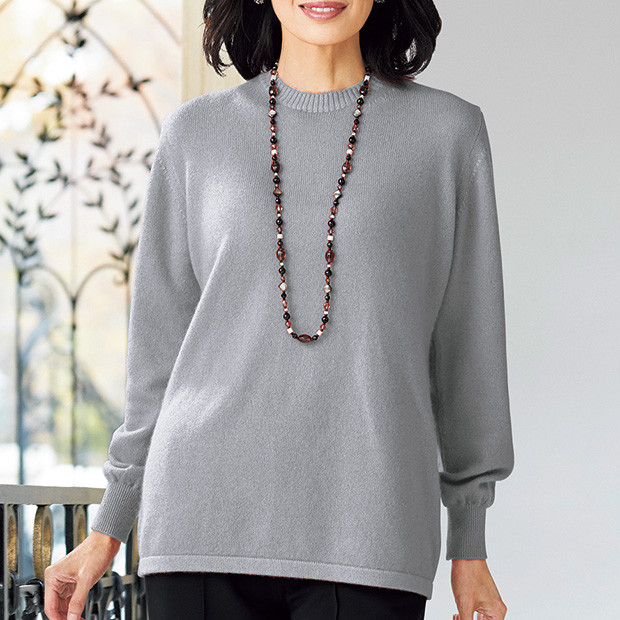 カシミヤクルーネックプルオーバー