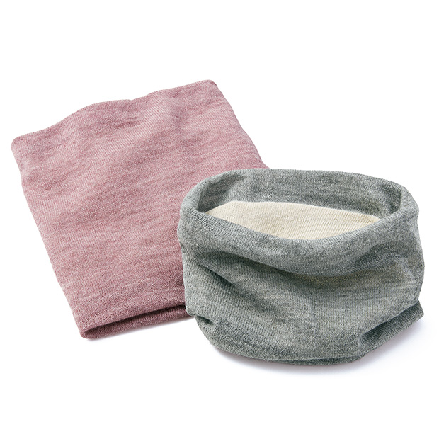 ベビーアルパカ混裏シルクスヌード／2色セット