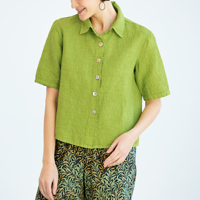 刺しゅうリネンブラウス