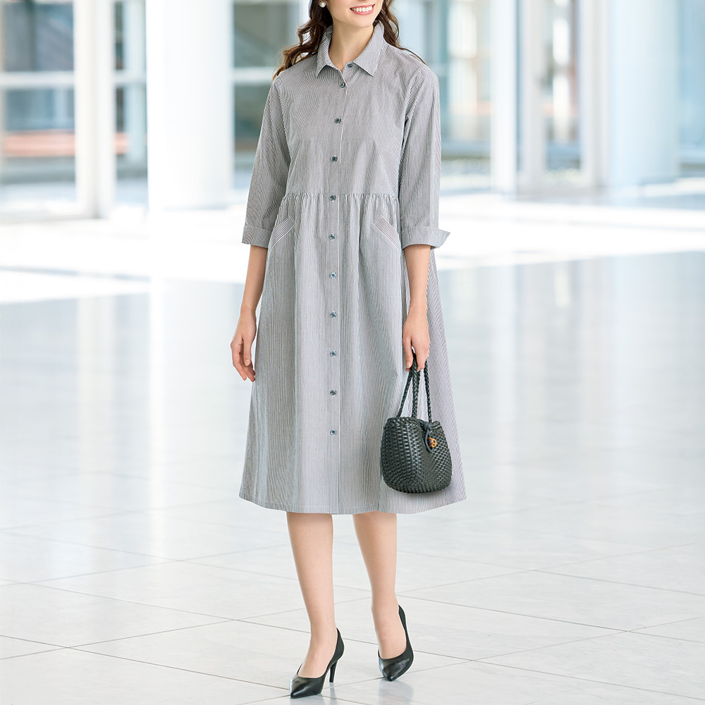 ストライプワンピース