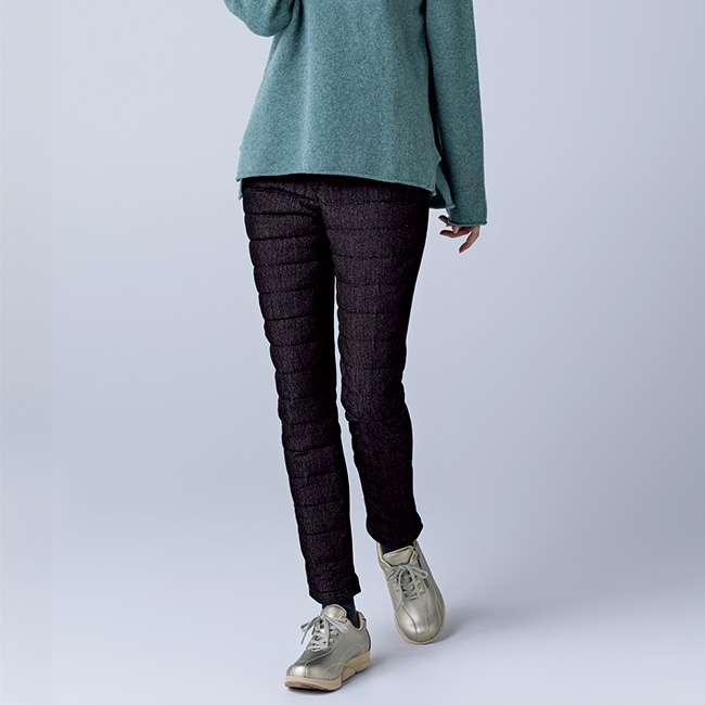 デニム調ダウンパンツ