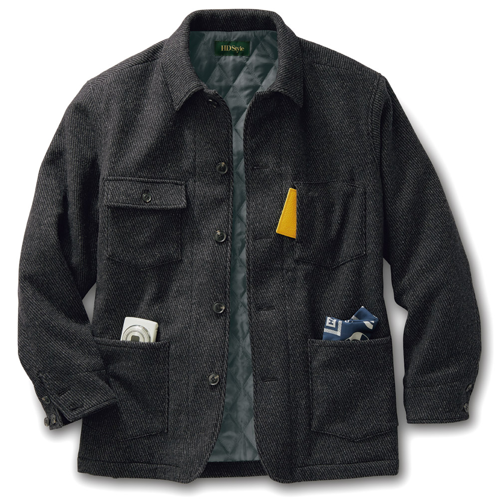 撥水カルゼツイード･8ポケット中わたジャケット