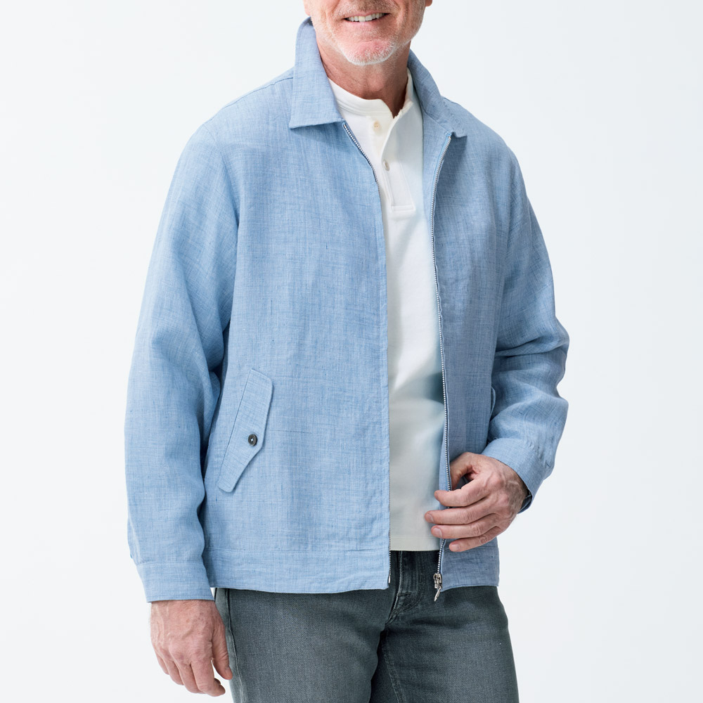 柔らかウォッシュドリネン・軽快ブルゾン