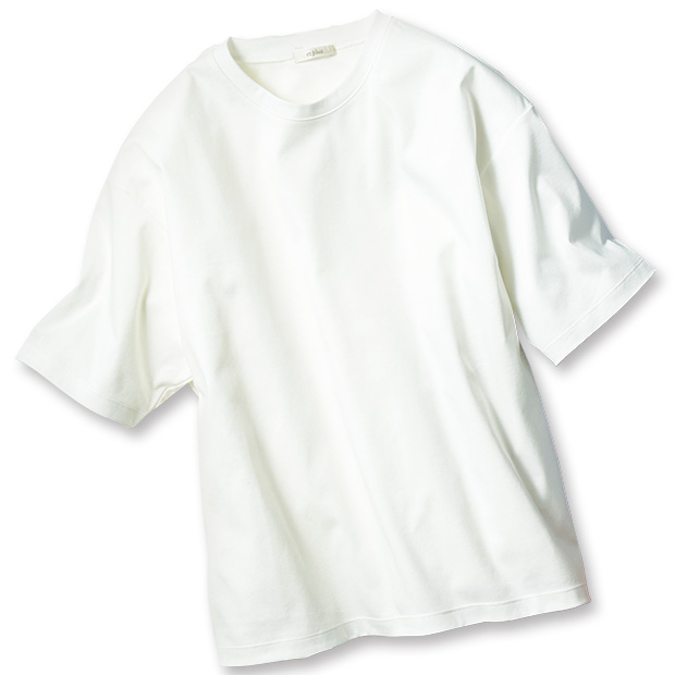 スムースコットン･ドロップショルダーTシャツ