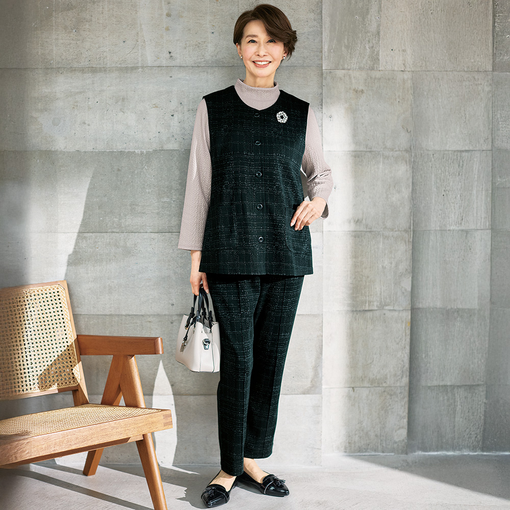 ふくれ織り風ジャカードプルオーバー／MP、LPサイズ