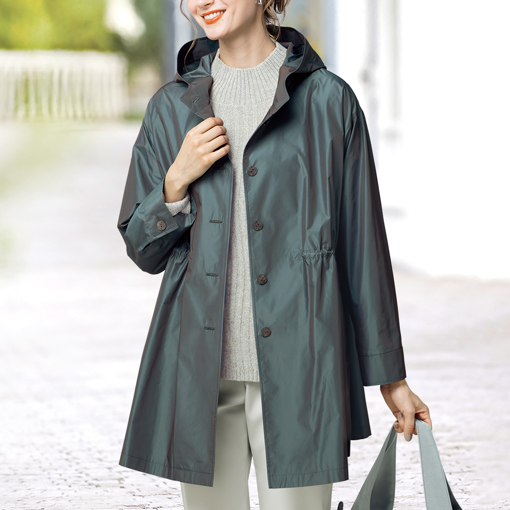 シャンブレー・メモリー軽量コート/収納袋付き