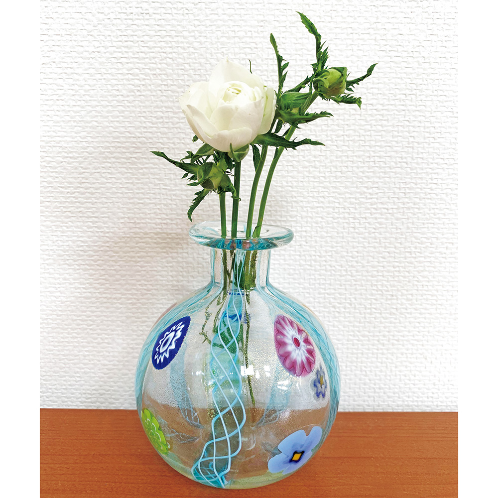 murano ガラスのお花とおじいさんインテリア小物