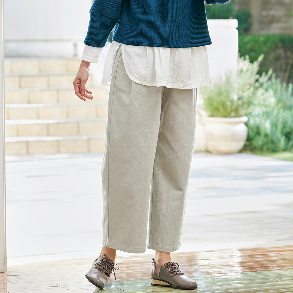 切り替えコットンパンツ