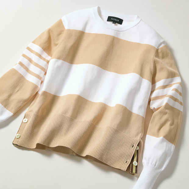 イタリア糸・コットンボーターニットプルオーバー