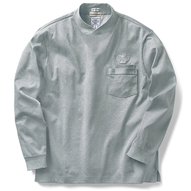 ジャケットに合う･クロスネック長袖Tシャツ