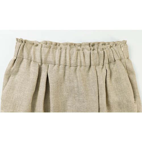 リネン混タックパンツ