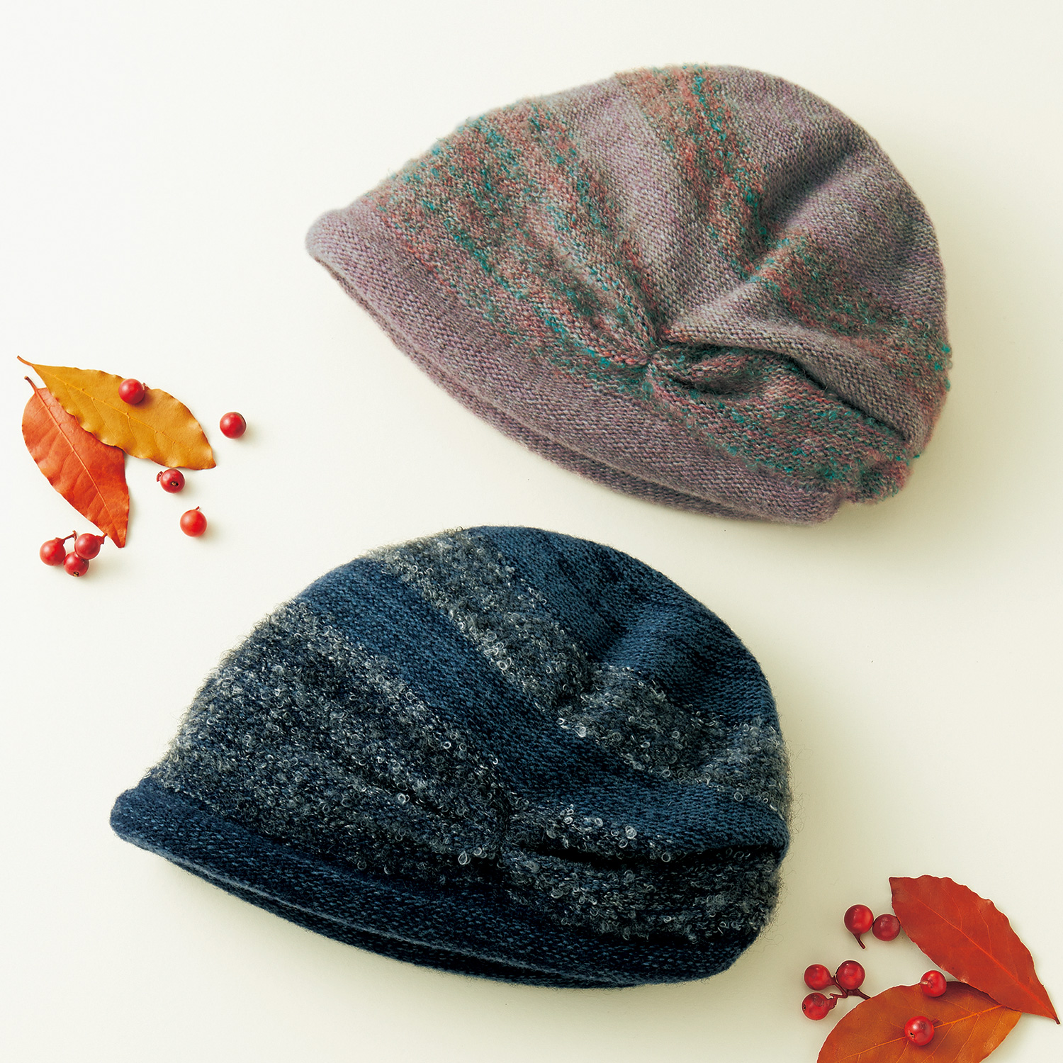 ふんわりミックスニット帽子