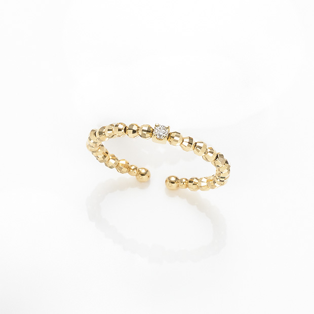 ダイヤモンド入りフレキシブルリング／K18