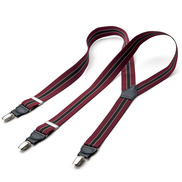 英国製ストライプ柄サスペンダー