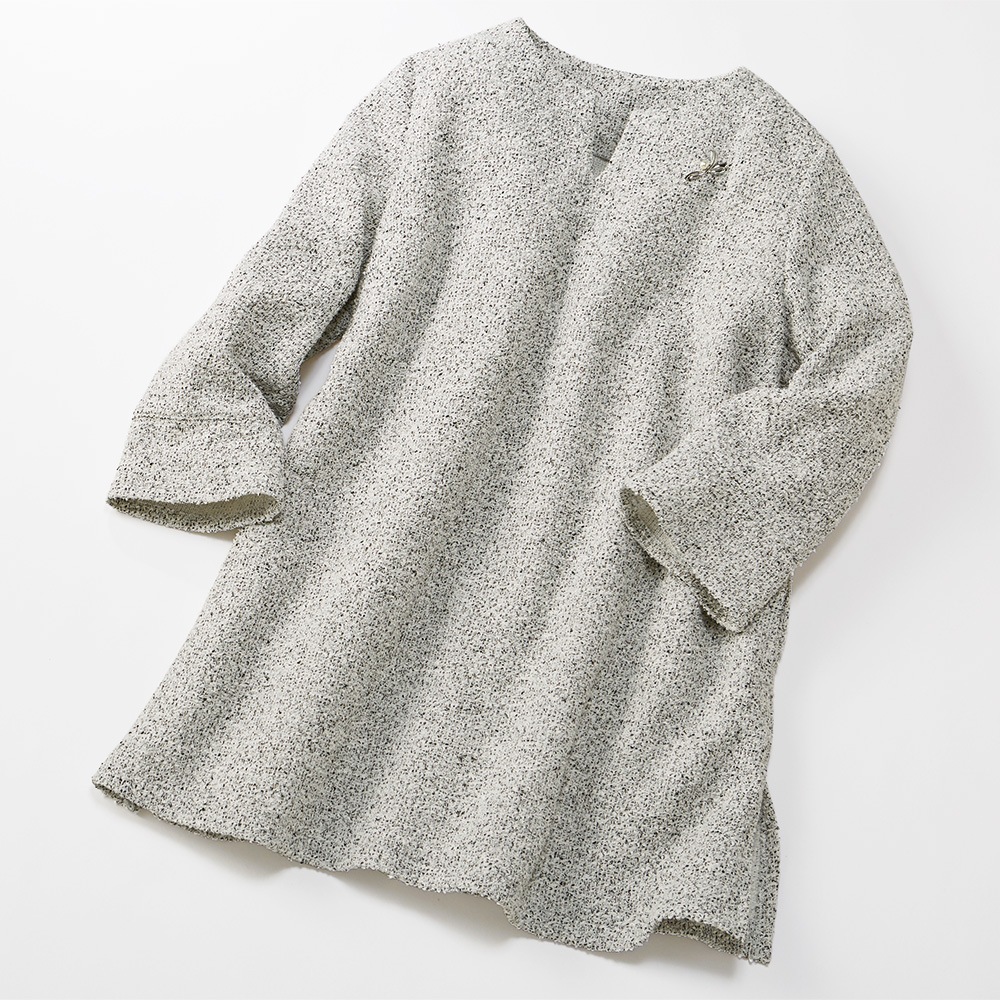 ツイード調ジャージーチュニック