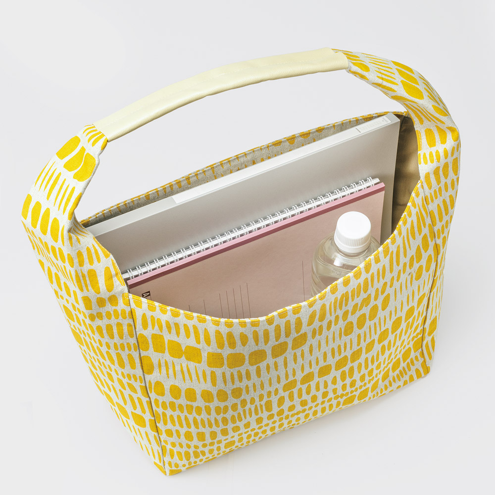 ビオ柄リネンのワンショルダーバッグ