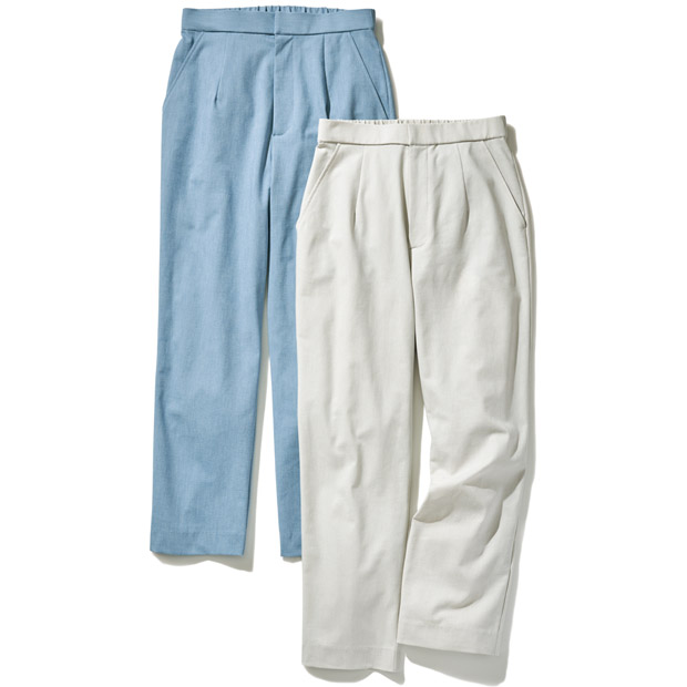 コットンリネン混ストレッチパンツ