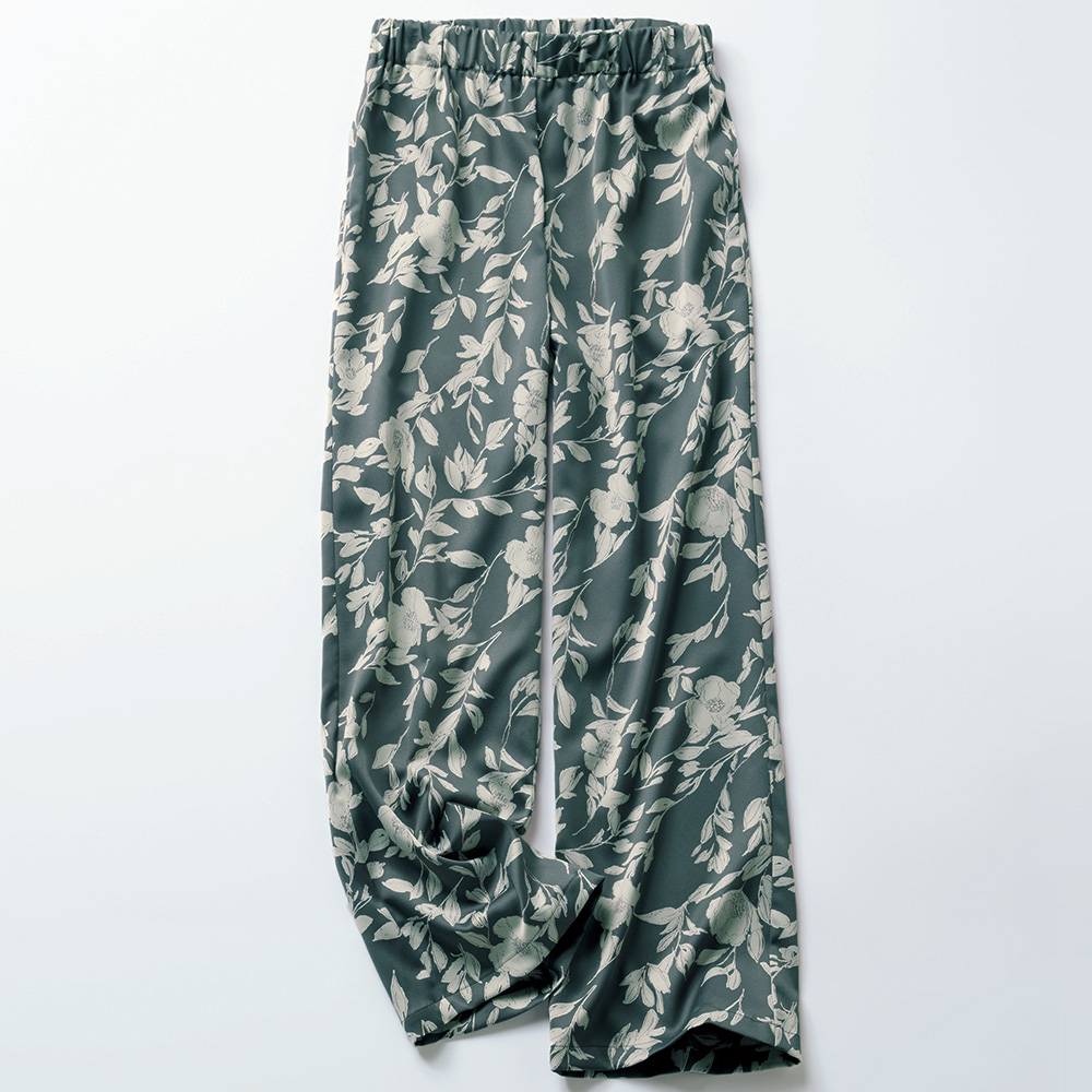 ボタニカルプリントパンツ