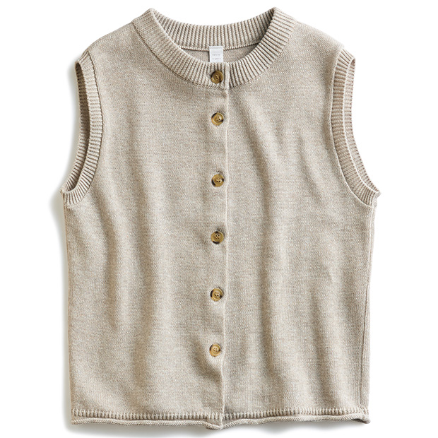 コットンリネンニットベスト
