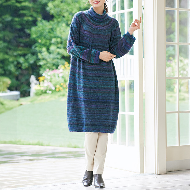 モヘヤ混絣ワンピース