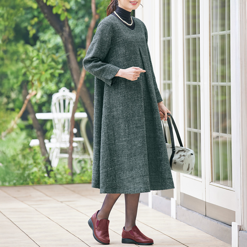 ウール混ワンピース