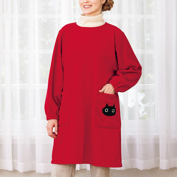 フリース割烹着エプロン