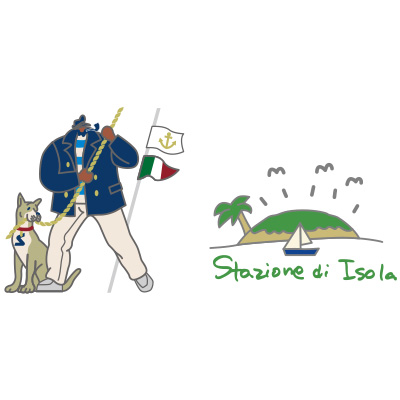 サーフニット七分袖ポロシャツ／アーカイブモチーフ