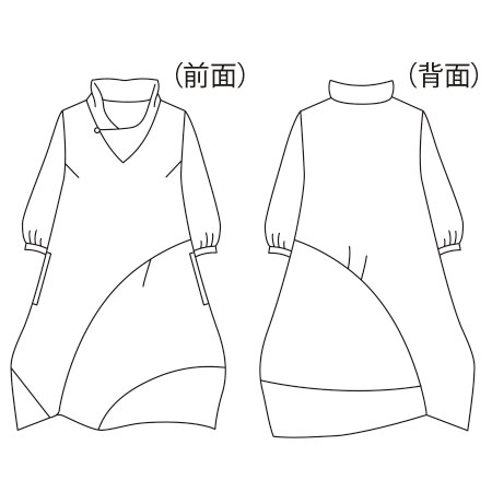 綿麻のバルーンチュニック／七分袖