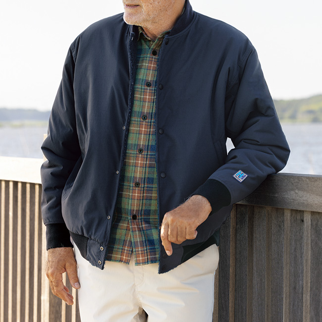 ファイバーパイルリバーシブルバーシティージャケット