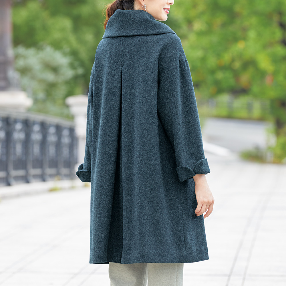 タスマニアウールのショールカラーコート