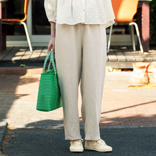 先染めリネンイージーパンツ