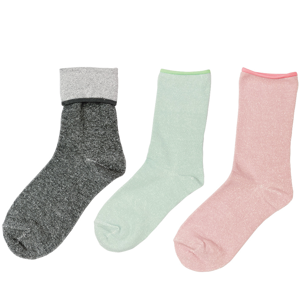 シルク混ゆるくるソックス/3色セット
