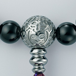 オニキスと彫金念珠／婦人用