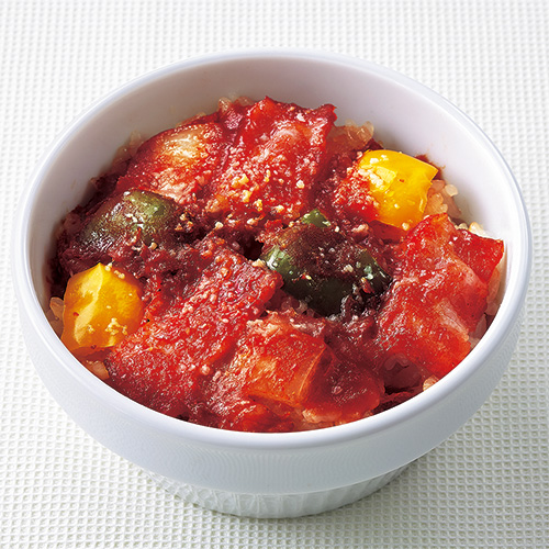 野菜とベーコンのナポリタンの写真