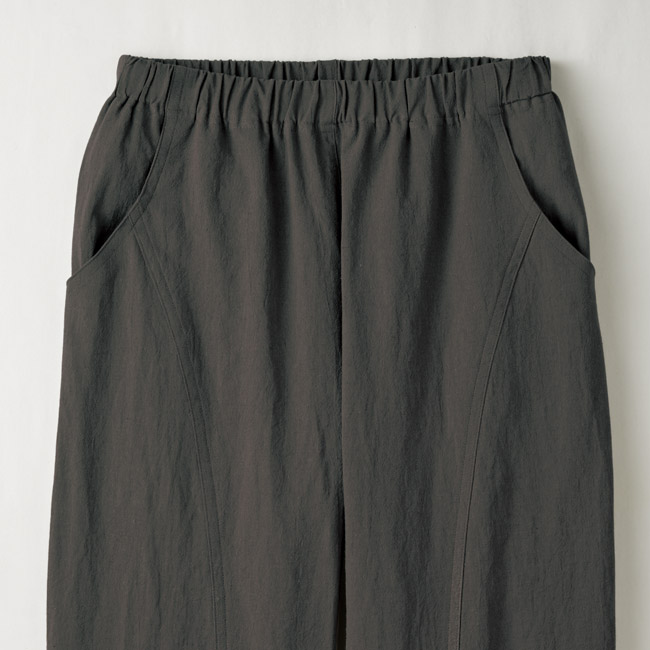 シアサッカーゆったりデザインパンツ