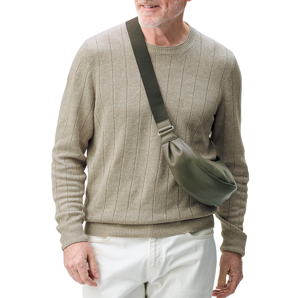 リネンコットンクルーネックニット