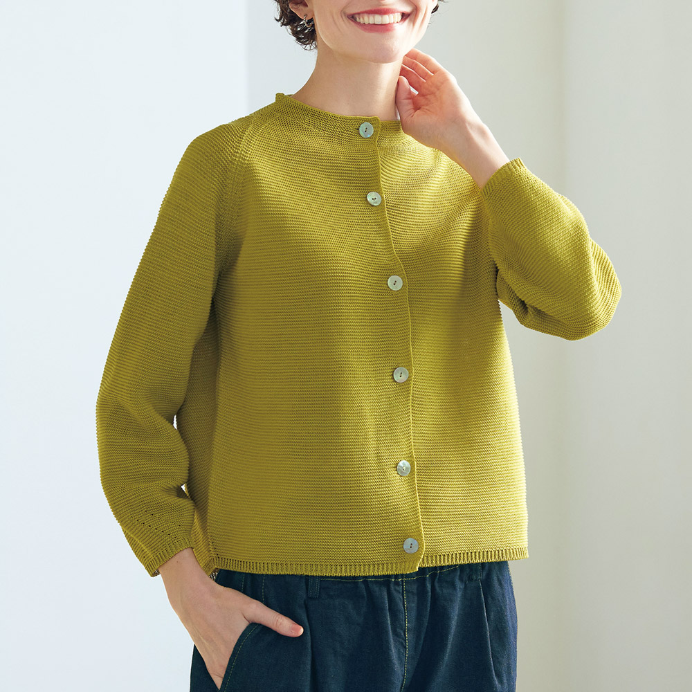 コットンニットカーディガン