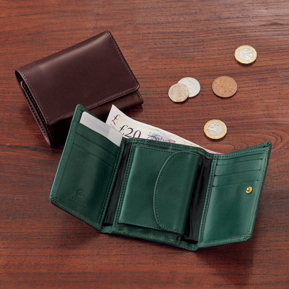 ブライドルレザー･コンパクト三つ折り財布（小銭入れ付き）