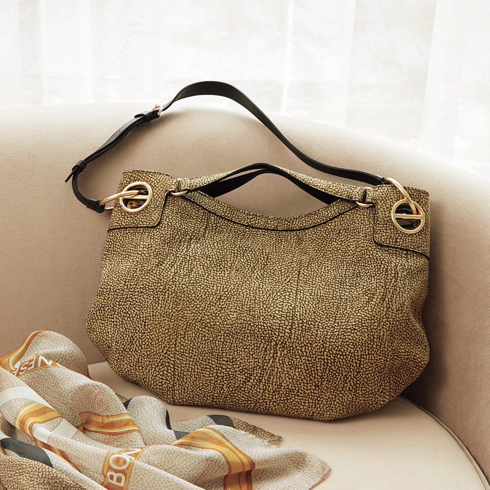 ラムスウェード2ウェイハンドバッグ