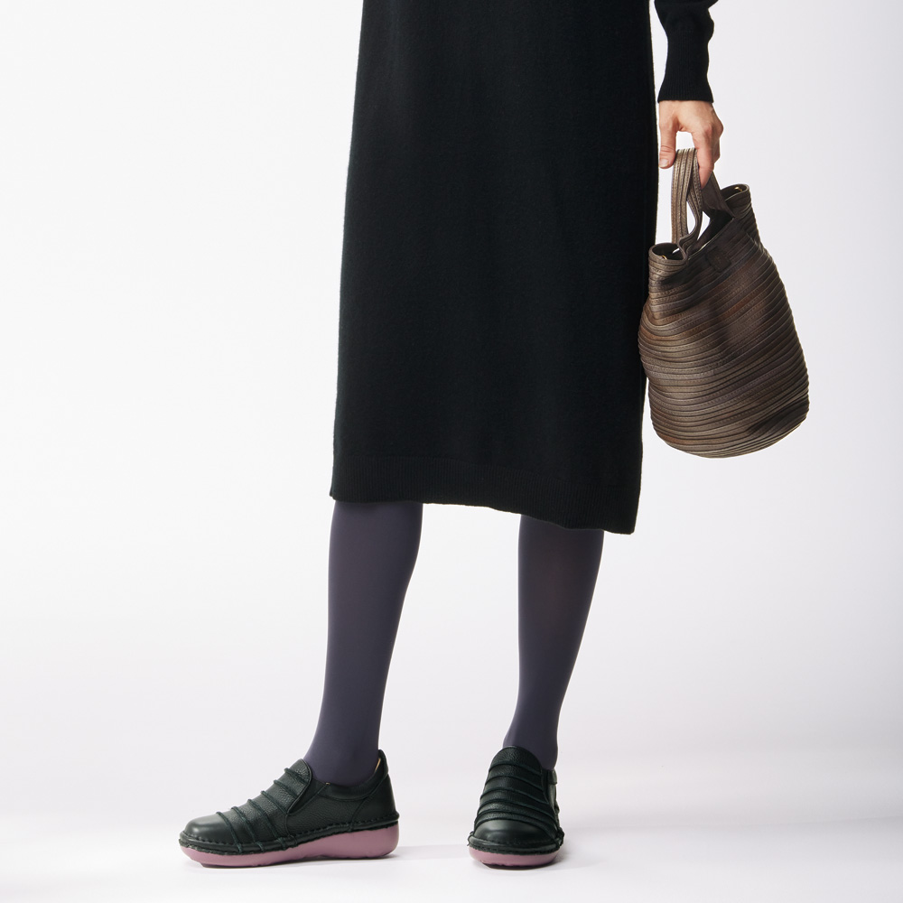 パッチワークレザースリップオン