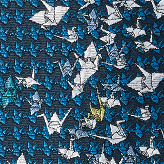 多色織り老舗のネクタイ／千の鶴の舞